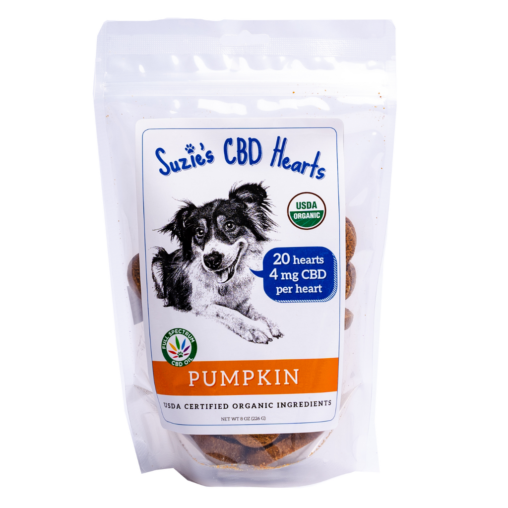 Pumpkin CBD Dog Treat Hearts (4mg)